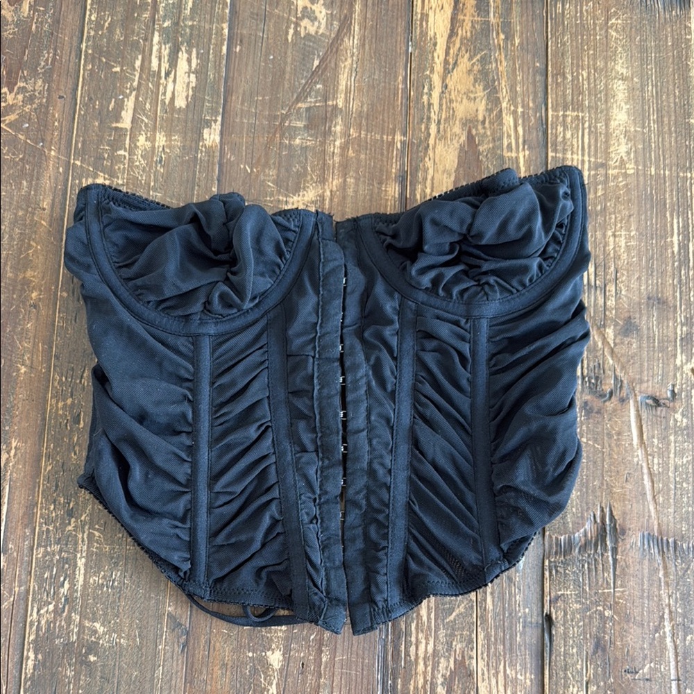 Black Ruched Bustier corset